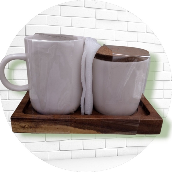 New RAE DUNN 3pc Sugar And Creamer Set with Base- NEW - Picture 2 of 6